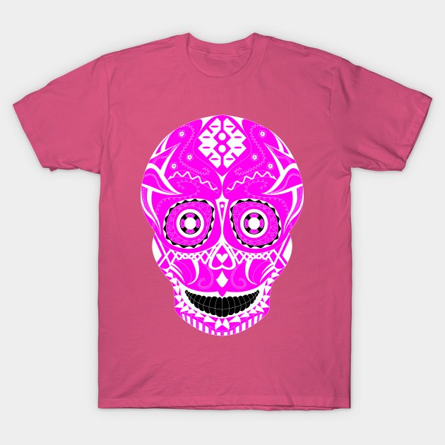 pink skull in candy tattoo ecopop T-Shirt by jorge_lebeau